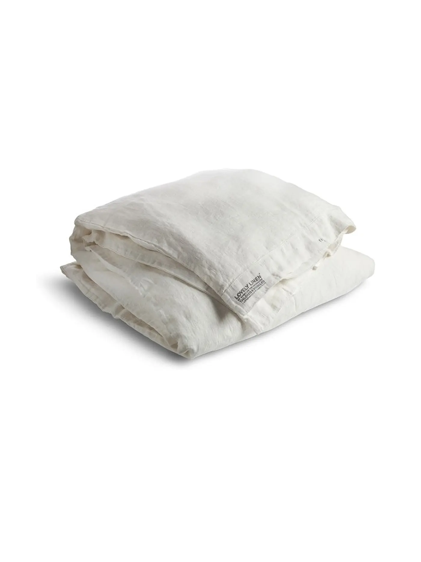 LOVELY LINEN | Leinen-Deckenbezug 135x200cm (Natural Beige) | weiss